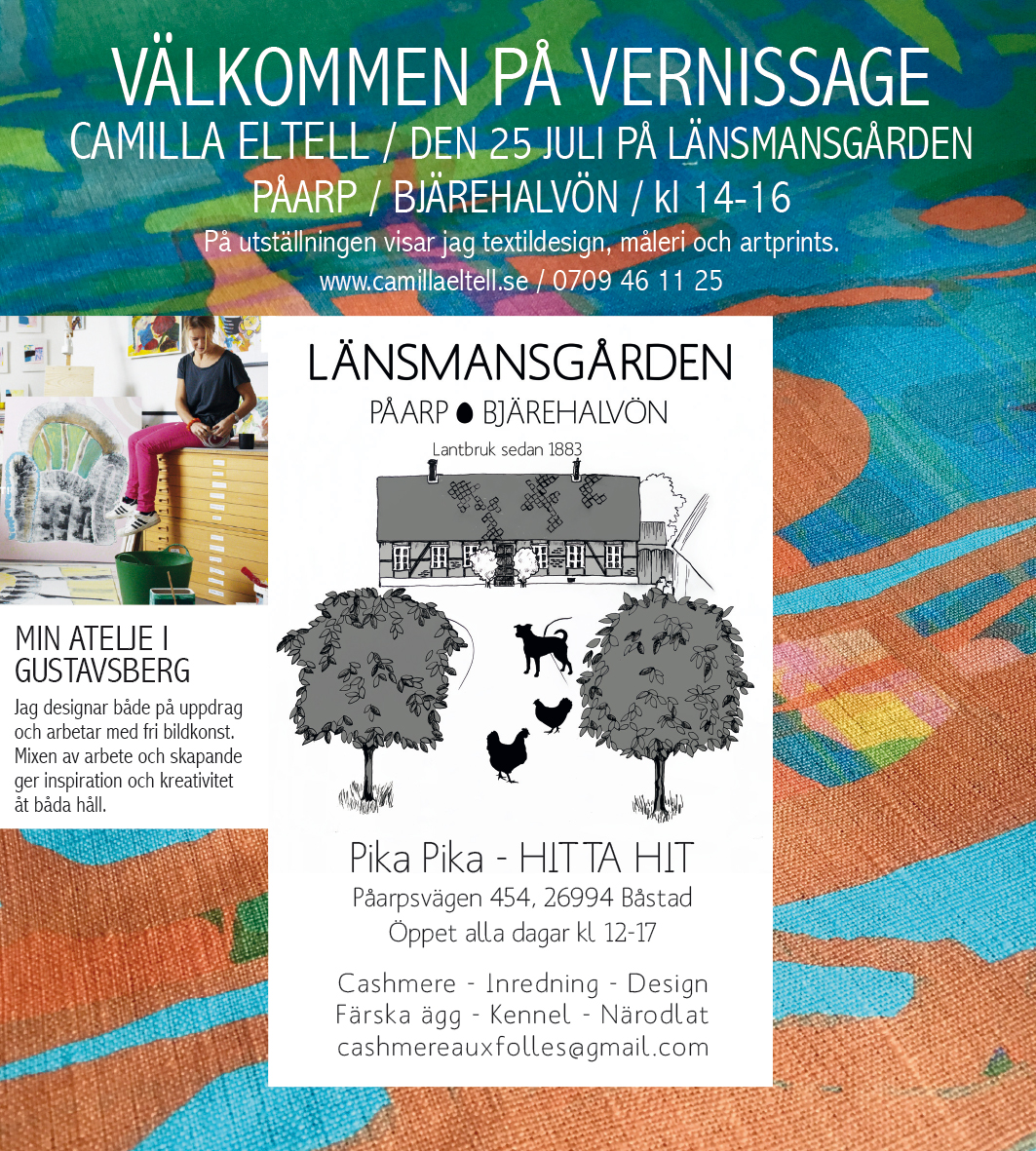 Utställning på Länsmansgården 25 juli!